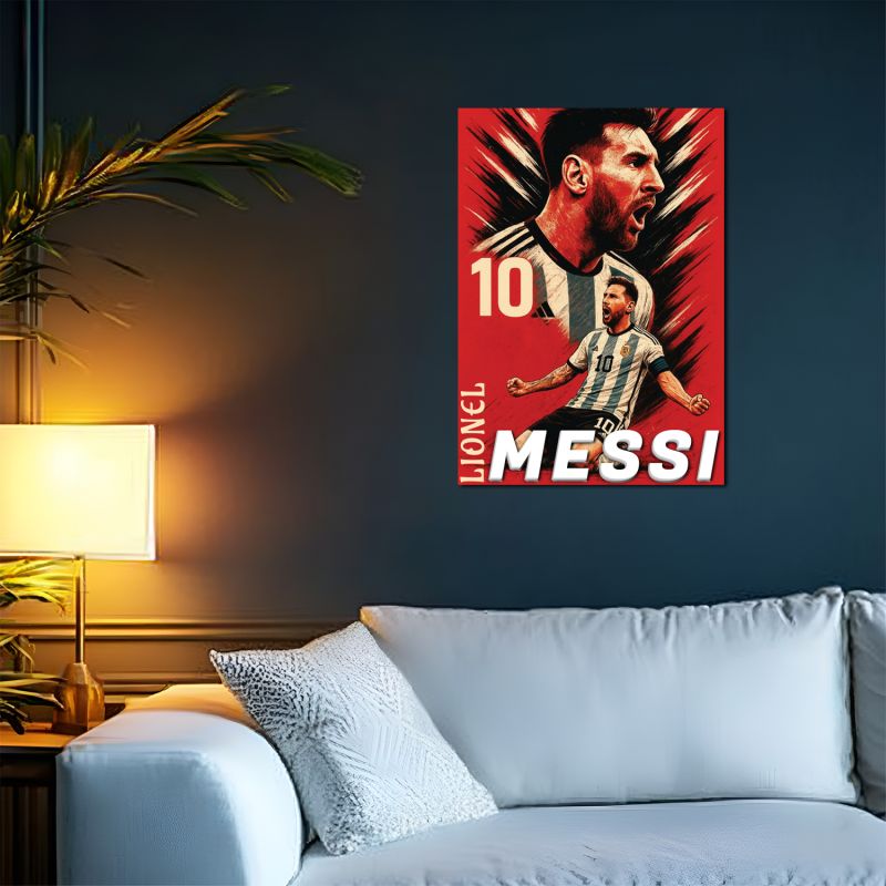 Acrylic Lionel Messi Photo Frame For Living Room, Bedroom, Office Sports Wall Art Birthday Gift For Football Fans, Boys, Mens Football Theme Gift